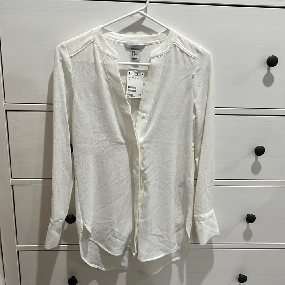 White button up blouse